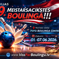 Sākusies reģistrācija Latvijas 29 Meistarsacīkstēm boulingā